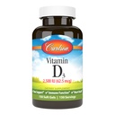 Carlson – D3 vitamīns, 2500 SV (62,5 μg), Imūnsupports, kaulu veselība, muskuļu veselība, holekalciferols, D vitamīna piedevas, D3 vitamīns, mīksti gels, 150 softgeli