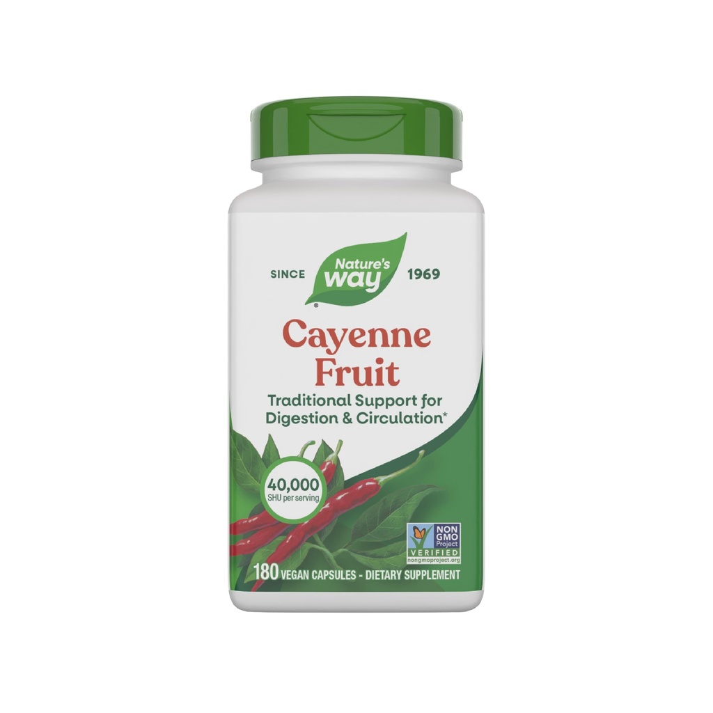 Dabas ceļš Cayenne Piparu kapsulas, Tradicionālā gremošanas un cirkulācijas atbalsts*, kapsaicīns, Non-GMO Project Verified, bez lipekļa, 180 Vegan kapsulas (iepakojums May Vary)