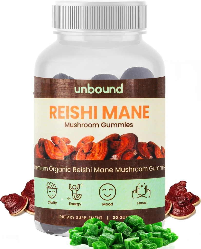 Nav saistību Reishi Mushroom Gummies. Papildinājums imūnā atbalsta - 60 Gumijas
