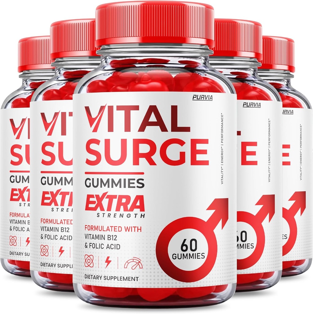 (5 Pack) Vital Surge Gumies - Official Formula - Maksimālais spēks Vital Surge Gumies, Vitalsurg Vitamīnu Papildinājums Gumies Advanced Wellness Support, Vital Surge Gumies Ražots ASV (300 Gumies)