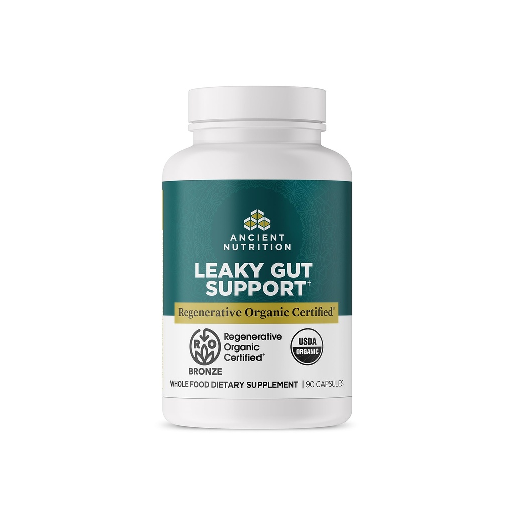 Ancient Nutrition Gut Veselības Papildinājums, Reģeneratīvās Organic Certified Leaky Gut Kapsulas, Formulēti ar Lauvas krēpes, Fermented lakrica saknes un spearmint, Gluten bezmaksas, Paleo un Keto Friendly, 90