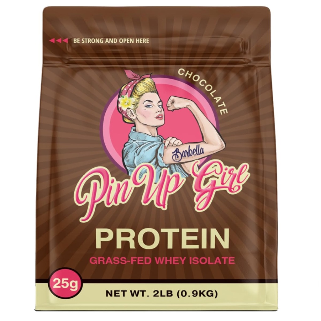 Pin up Girl Sūkalas proteīns Izolāta pulveris -nīderlandiešu Šokolāde -- 25g olbaltumvielu Per Servē -- Premium Muskuļu-Building Sūkalu Proteīns sievietēm --- bez taukiem, zemu kaloriju, zemu ogļhidrātu, Nav pievienots cukurs (32 Unces)