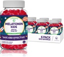 Lunakai Kids Melatonin Gummies 1mg - Visbūtiskākā patentētā formula - ne-GMO, Vegan, bez glutēna mazdevas papildinājums bērniem - dabas miega gumija bērniem 2 gadu vecs+ - (6 iepakojums)