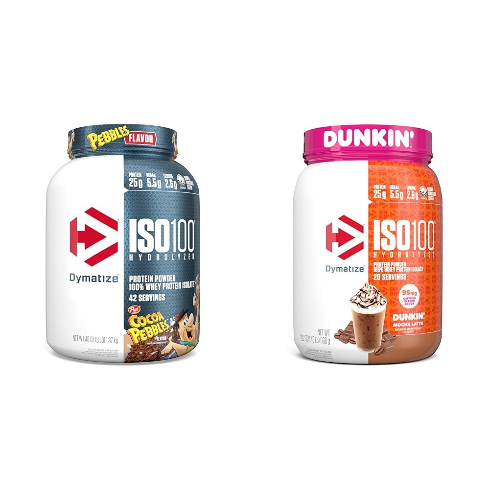 Dimatizēt ISO100 Hidrolizēts proteīns Pulveris & ISO100 Hidrolizēts proteīns Pulveris Dunkin' Mocha Latte Flavor