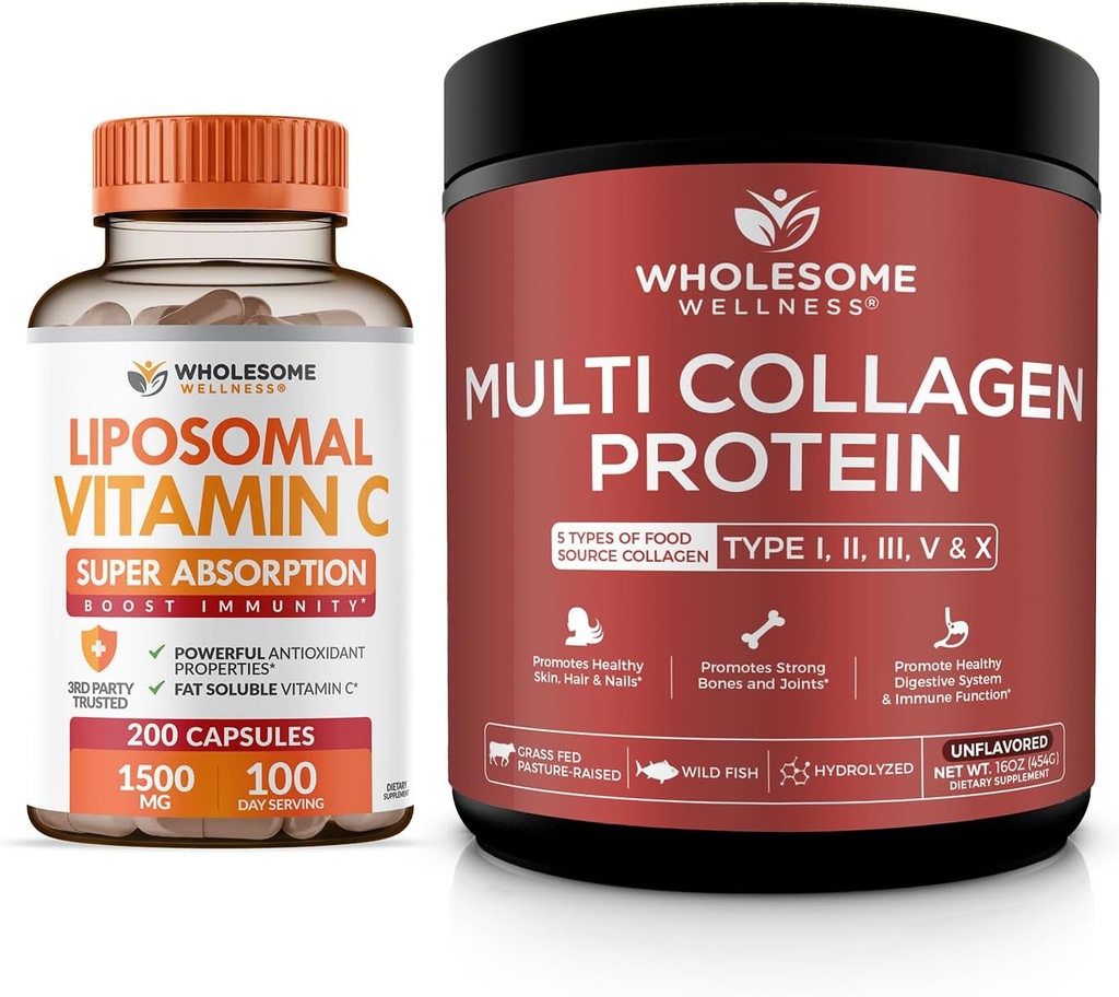 Veselīgums Liposomālā C vitamīna kapsulas + multikolagēna proteīna pulveris Hidrolizēts paka