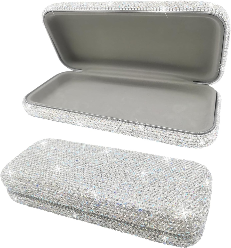 Bling Sunbrilles Case,Shiny Diamond Sunbrilles Ciets Case Cute Glasses Case,Rhinestone Eyeglass Case for Women