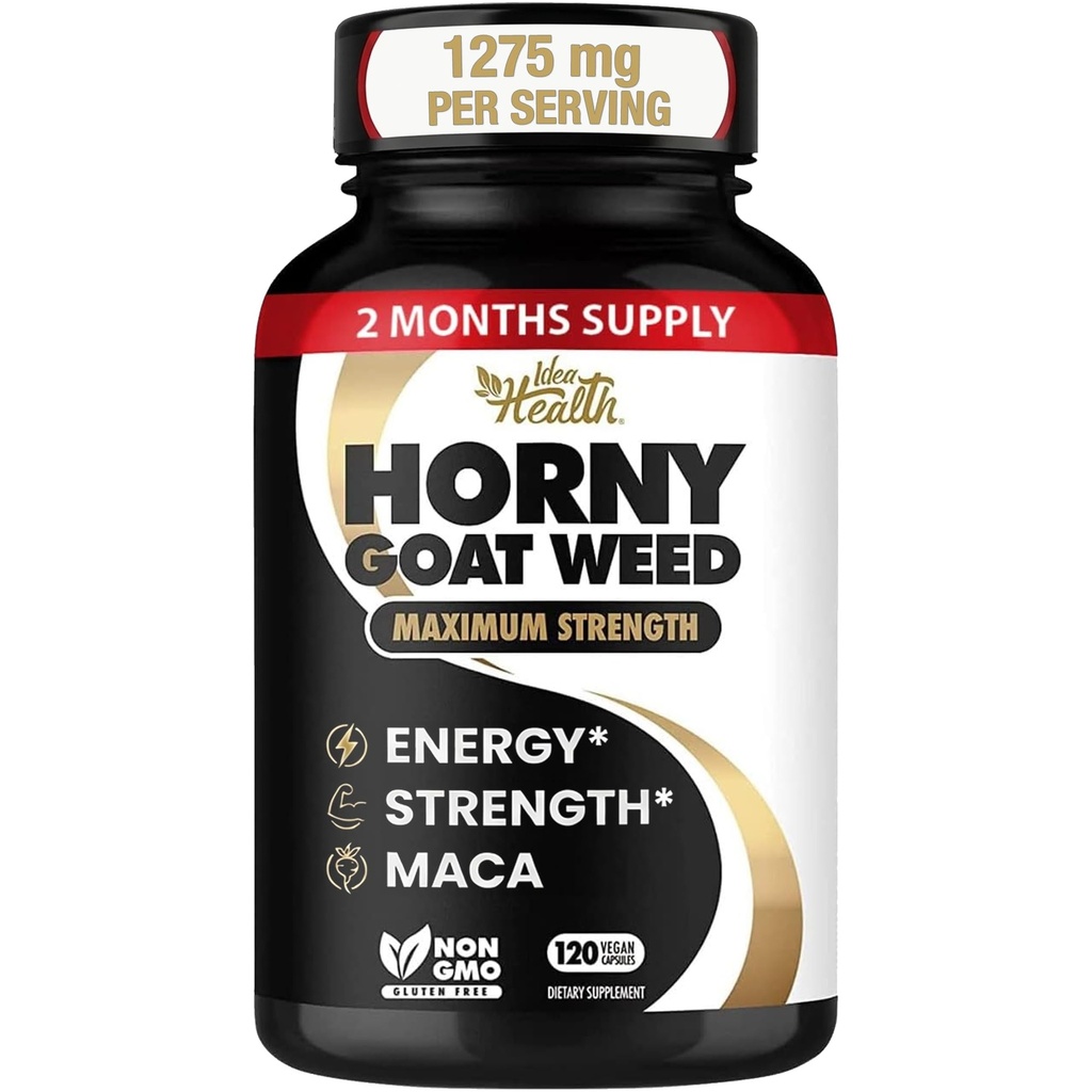 Horny Kaza Nezāļu 1275 mg MAX STRENGTH w/Maka (2 mēnešu piegādes) - Enerģijas un veiktspējas komplekss vīriešiem un sievietēm