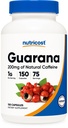 Nutricost Guarana 1000mg Serving, 150 Veģetārs Kapsulas - Dabīgs augu kofeīna Energizer papildinājums