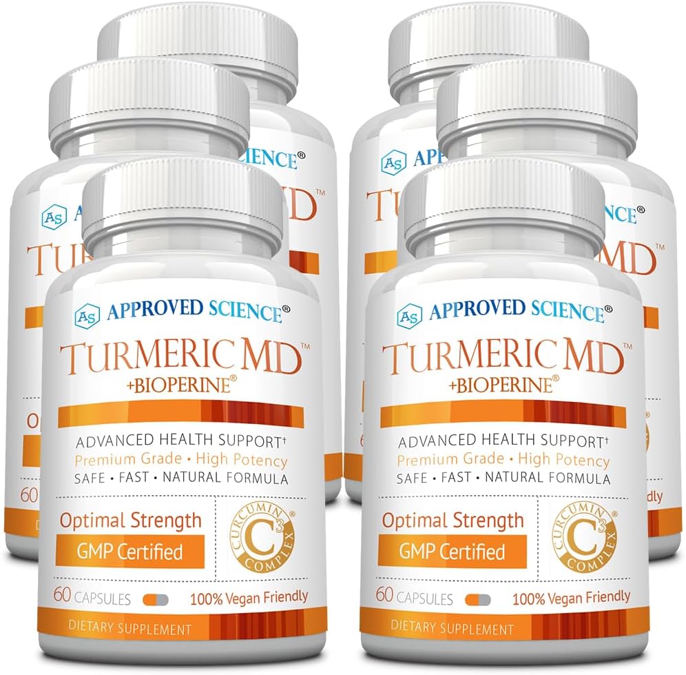 Apstiprināts Science Turmeric MD - ar BioPerine & 95% standartizētiem kurkuminoīdiem - 360 kapsulas (6 mēnešu piegādes)