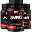 FORCE FACTOR LeanFire, 3 iepakojums, pirms Workout enerģijas tabletes ar zaļo tēju ekstraktu un kofeīns, lai palielinātu enerģiju, Build Lean Muskuļa, uzlabot sportisko veiktspēju, un uzlabot Focus, 90 kapsulas