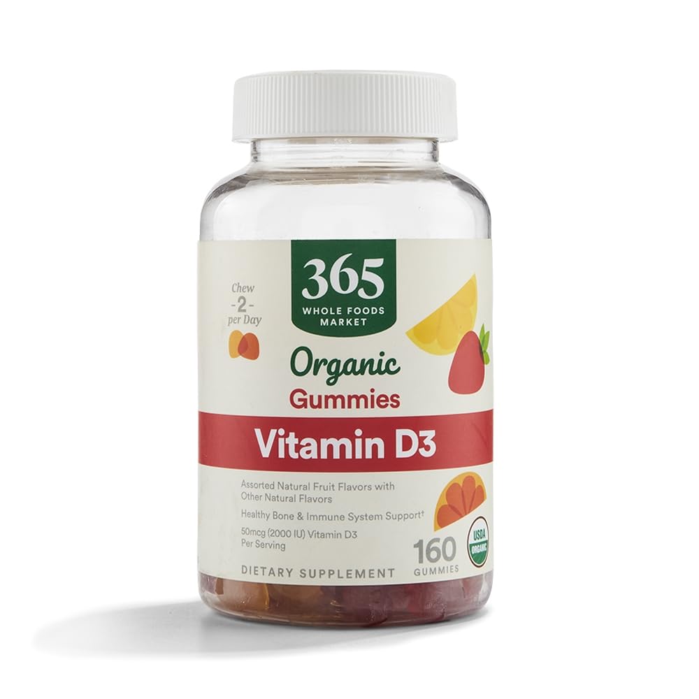 365 pēc visa pārtikas tirgus, Organiskais vitamīns D3 Gummy, 160 Skaits