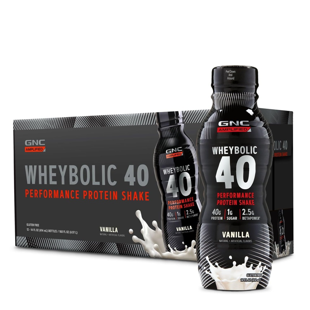 GNC AMP Wheybolic 40 - Vanilla - 14oz. (12 pudeles)