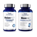 1MD Nutrition MoveMD & VisionMD locītavu kopšana - kolagēns, hialuronskābe, astaksantīns, OptiLut luteīns, Zeaksantīns