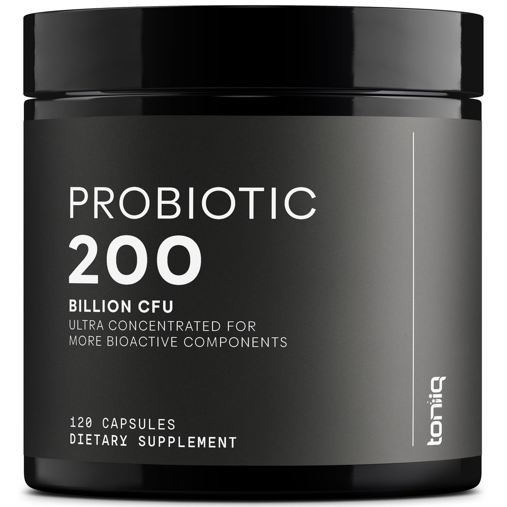 Toniiq 200 miljardu KVV probiotikas papildinājums 30 Apstiprināti trešās puses testēti celmi - Pilnīgi šelfa stabilas probiotikas Formula ar prebiotikas Blend - Paplašinātas atbrīvošanas kapsulas