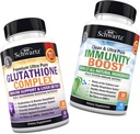 Glutatione komplekss ar pienu Thistle ekstrakts, vitamīns C & Quercetin + 17-in-1 Immunity Boost Papildinājums ar plūškoka, vitamīns C, Echinacea & Cinka - veicina aknu un imūno atbalstu