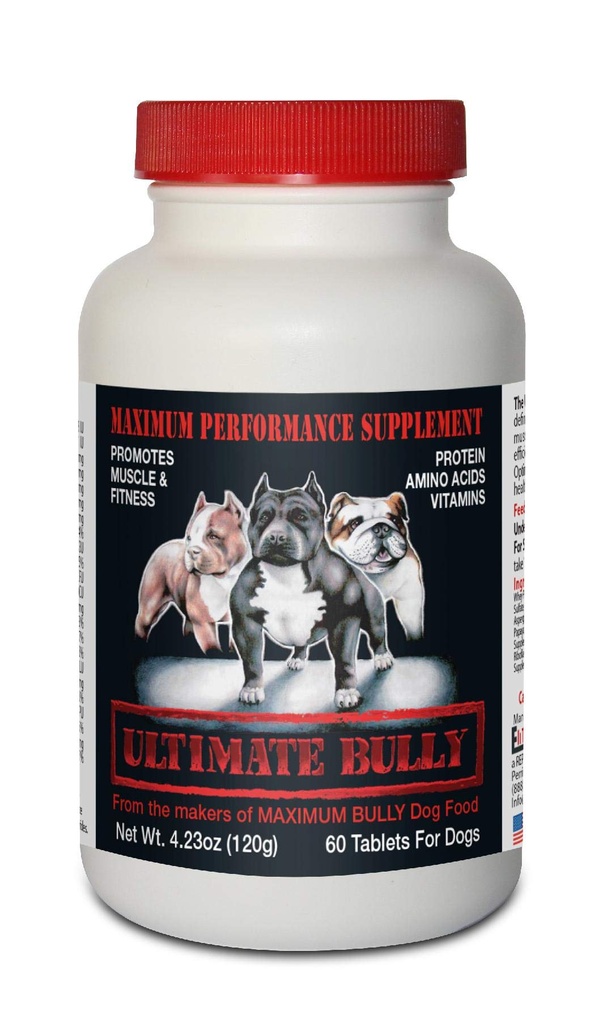Ultimate Bully - maksimālā efektivitāte Suņu papildinājums, 60 tabletes, Ražots ASV