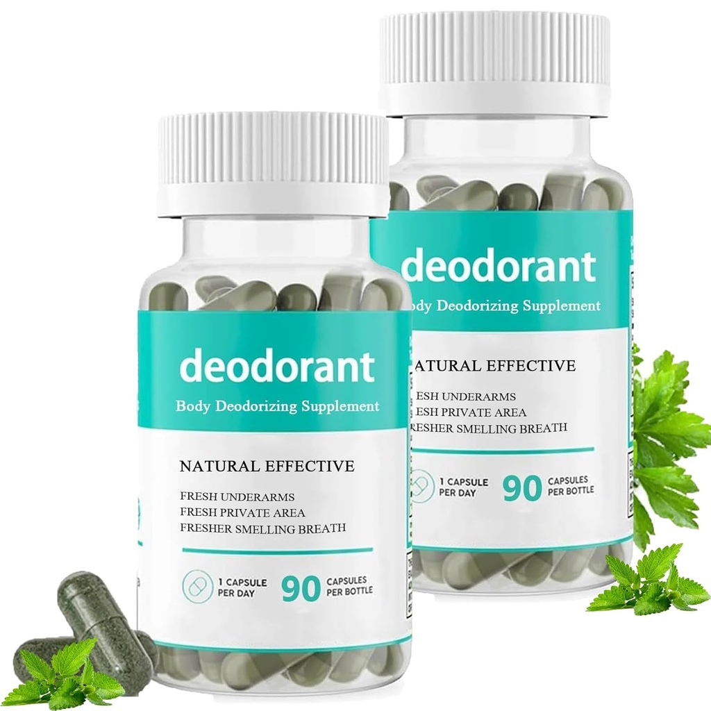Ķermeņa dezodorējošais papildinājums, Bodi dezodorējošās kapsulas, Bodi Detox, Gremošanas kapsulas, Gut Health, Ādas atbalsts 90 kapsulas (2)