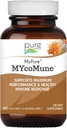PURE ESSENCE LABS MYcoMune Imūnatbalsta papildinājums - Koncentrēts Organisko sēņu pulvera ekstrakts - Reishi, Lion's Mane, Cordyceps, Chaga, Shiitake, Maitake - 60 Caps
