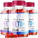 (3 Pack) Slim Aura Keto ACV Gummies - Official Slim Aura Keto Plus Apple Cider Etiķis 1050MG Advanced Formula Gummys, All Natural Premium Formula, Slimaura Gomitas Atsauksmes, 300 Gumijas par 5 mēnešiem