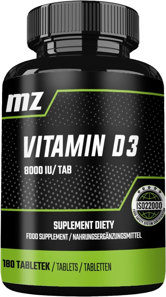 Vitamīns D3 2000 SV tabletēs - 180 tabletes - Last for 720 Servings - atbalsta kalcija līdzsvaru un kaulu veselību - uztura bagātinātāji ar MZ