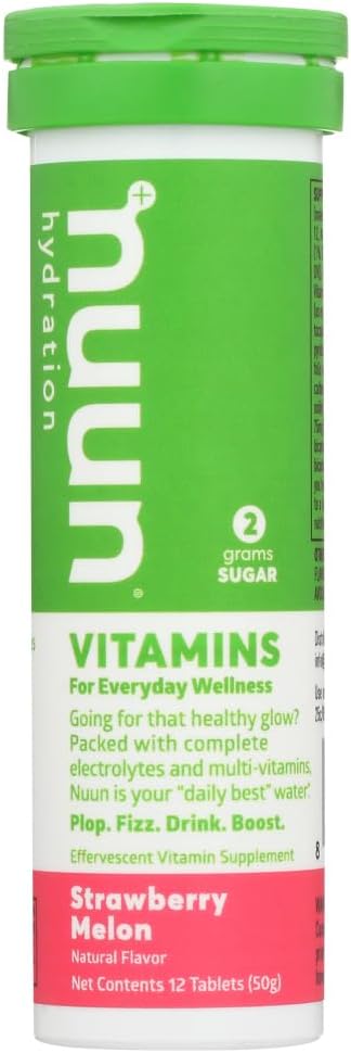 Nuun vitamīni: zemeņu melons Daily Hydration Papildinājums (3 caurules 12 Tabs)3