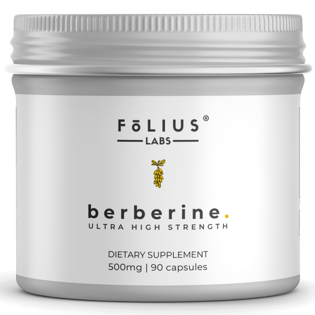 Tīra etiķete Berberīns HCl 97% - Klīniski pētīts ļoti augsta stipruma Pure Berberine 500mg papildinājums - bez lipekļa - 90 kapsulas