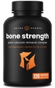 Kalcija papildterapija kaulu spēkam - Augu kalcija citrāts + D3 vitamīns, K2, magnijs, cinks, kālijs, borons un stroncijs - Premium Extra Strength Kaulu veselības un blīvuma komplekss - 120 Vegan kapsulas