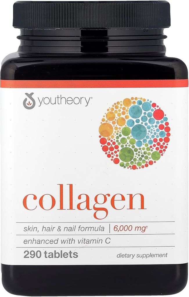 Youtheory Collagen Advanced ar vitamīnu C, 290 Count (1 pudele)