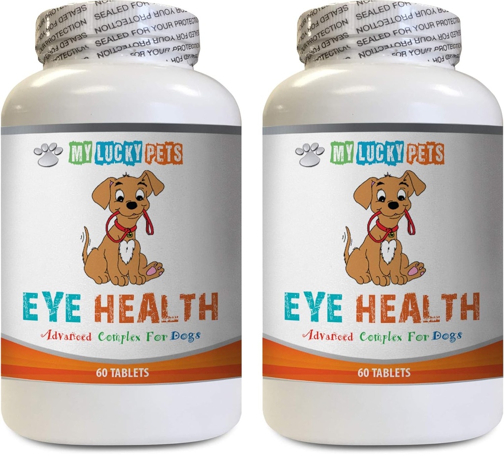 Suņu acu papildinājums - Suņu acu veselība - Advanced Formula - Priekšrocības Vision - Imūnsupport - Suņu Vitamīnu Sirds - 2 pudeles (120 Treats)