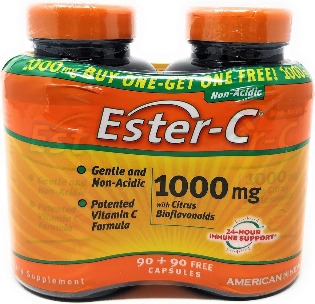 American Health Products Ester-C 1000mg ar Citrus Bioflavonoids 90 + 90 Bezmaksas 90+90 Kapsulas