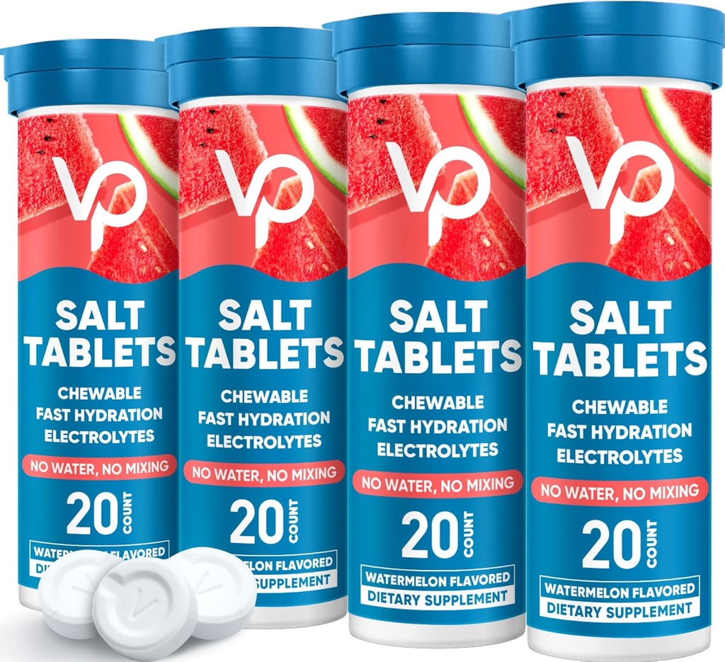 Venture Pal Košļājamās Elektrolītu Tabletes, 80 Skaits Ātri Izšķīdiniet Uzlīme Bez Cukura Uzlīmes Sāls Tabletes - Variety Pack Rapid Hidratēšana, Āra Skrejošā Pilsēta, Pārgājieni, Sporta