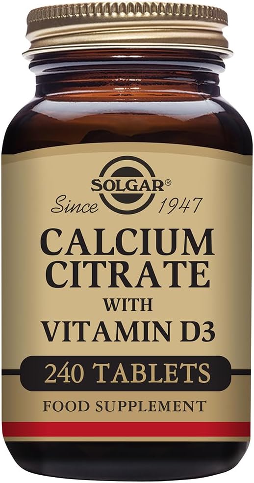 Solgara kalcija citrāts ar D3 vitamīna tabletēm, 240 skaitļa (1. iepakojums)
