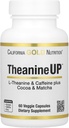 California Gold Nutrition TheanineUPTM, L-Teanine & Cofeine Plus Cocoa un Matcha, 60 Veggie kapsulas