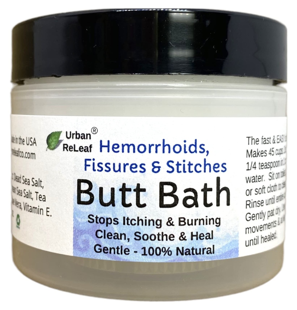Urban ReLeaf Butt Bath! Hemoroīdi, Fisures & Stiches. Palīdz nieze un dedzināšana. Tīrs, nomierinošs un nomierinošs. Easy Sitz Bath! Ātrs atvieglojums! Maiga jūras sāls mērce. Maiga, efektīva, 100% Natural