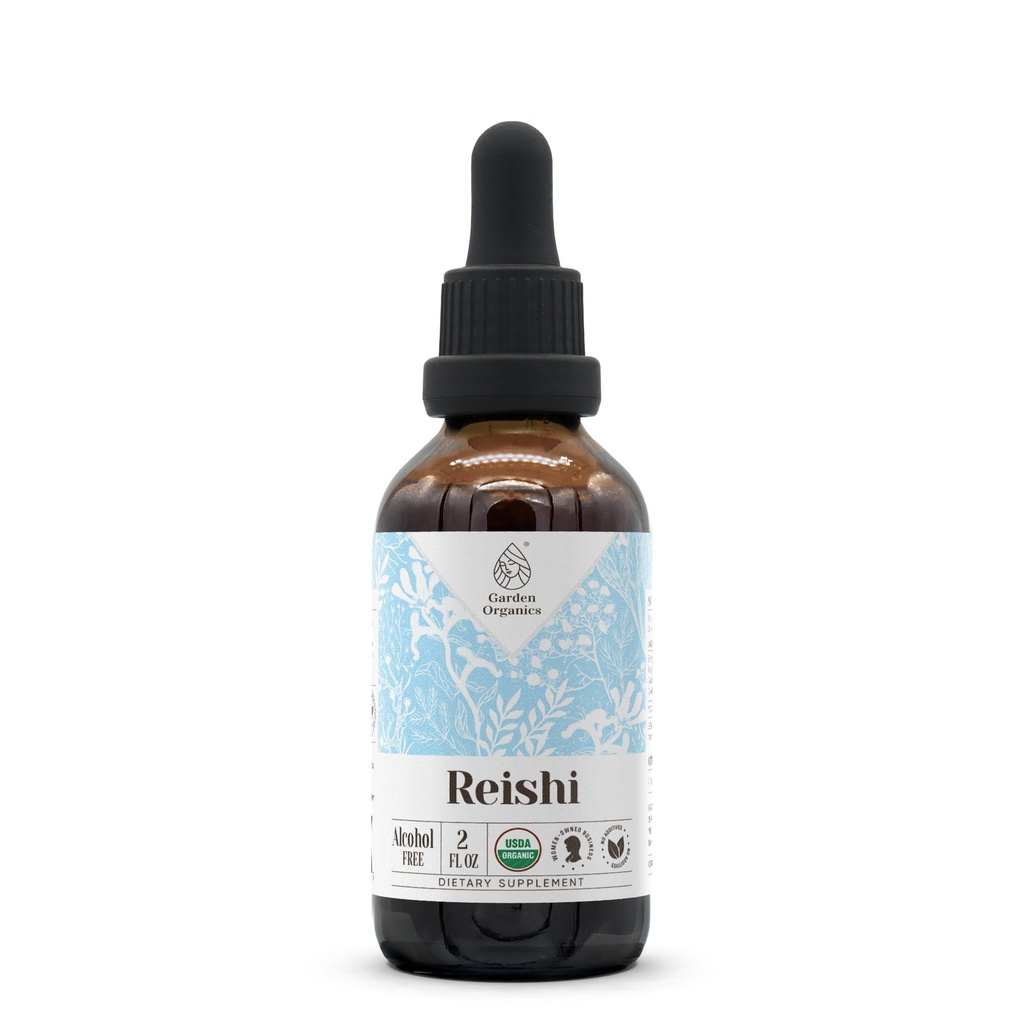 Reishi USDA Organic Alcohol-free ekstrakts -diētiskais papildinājums, augstas skābes Tincture -- Natural Certified Organic Reishi Sēnes (Ganoderma Lucidum) (2 oz)