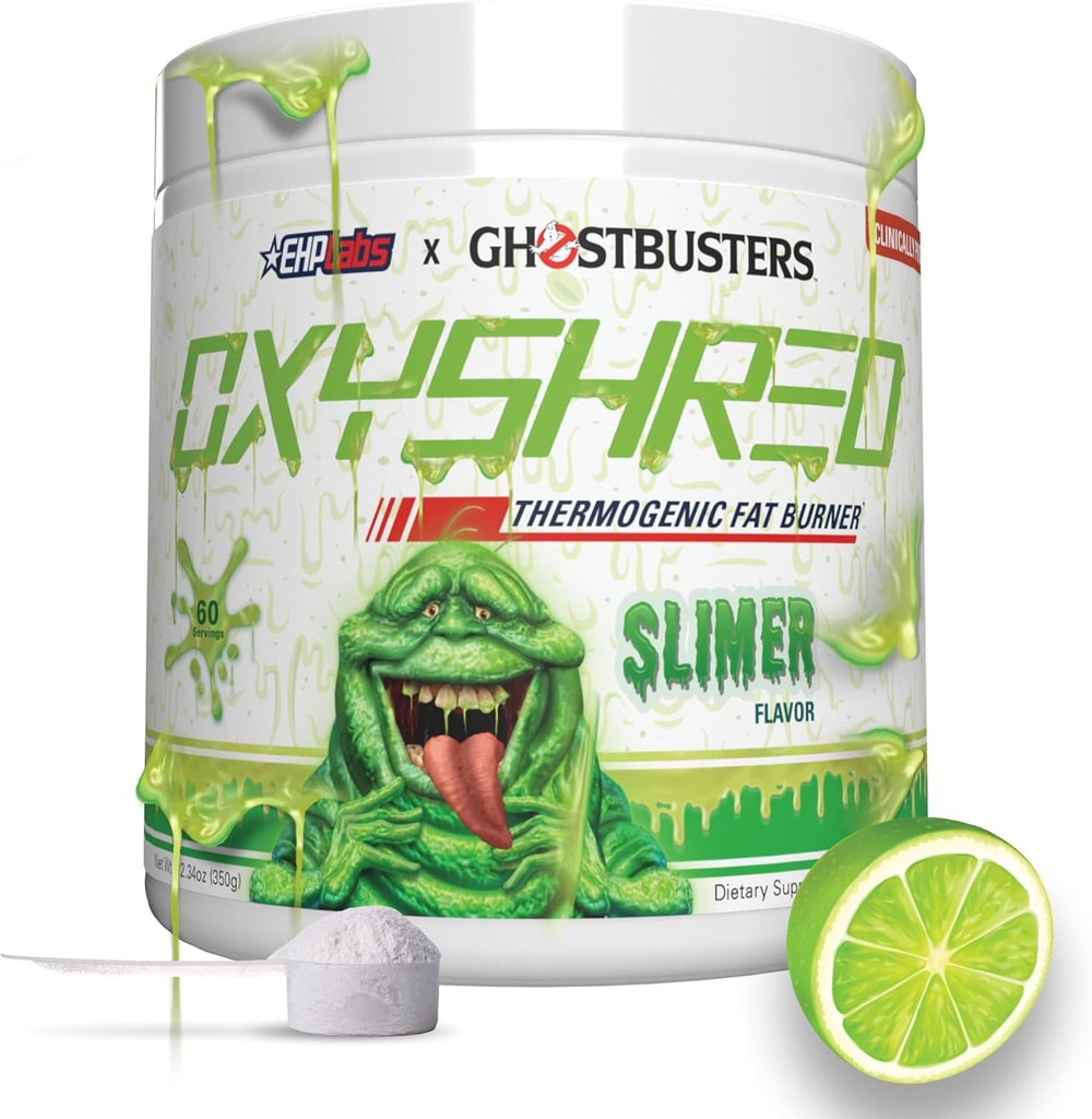 EHP LABS Ghostbusters OxyShred Thermogenic Pre Workout Pulveris un sasmalcināšanas Papildinājums - Klīniski pierādīta preworkout Pulveris ar acetyl L karnitīns, enerģijas Boost Drink - lime, 60 Kalpo