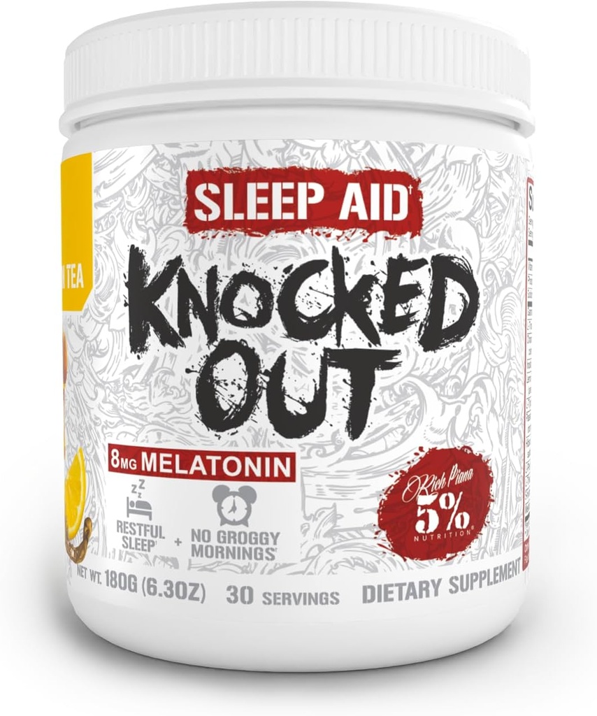 5% Uzturs Rich Piana Knocked Out dabas miega palīglīdzeklis pulveris 