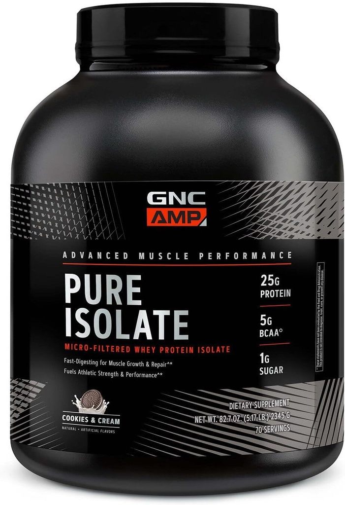 GNC AMP Pure Isolate Whey Protein - Cookies & Cream (70 Servē)