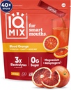 IQMIX hidratācija Elektrolītu pulveris – 4-in-1 Formula hidratācijai, garīgo skaidrību, garastāvoklis un reģenerācija – bezcukura dzērienu maisījums, Keto, magnija L-Treonate, Lion s Mane – 40 Count Blood Orange