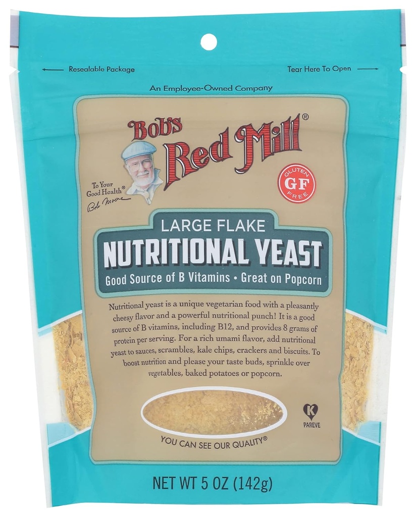 Bob's Red Mill Nutritional Yeast, 5oz (iepakojums no 4) - Vegan, Paleo Friendly, Kosher