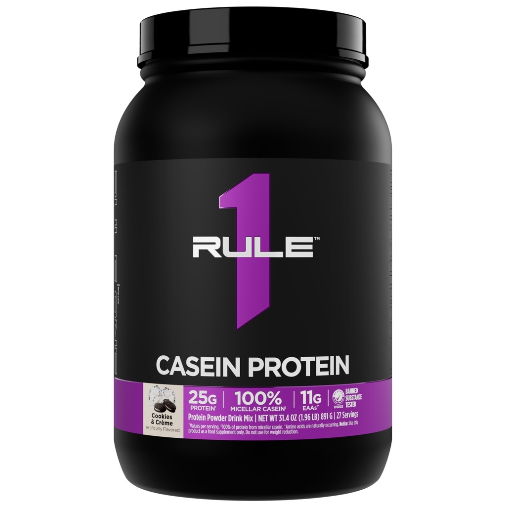 1. pants Kazeīna proteīns - 25g Olbaltumvielas un 11g EAAS par katru pakalpojumu no lēnās iznomāšanas Micellar Casein atjaunošanai uz nakti un ilgstošai piegādei starp ēdienreizēm (2 mārciņas*, cepumi un krēmi)