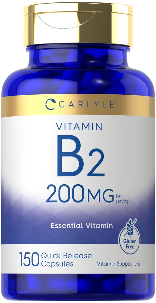 Carlyle B- 2 vitamīns - riboflavīns - 200mg - 150 Grāfs - veģetārietis, bez GMO un bez glutēna