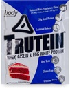 Body Nutrition Trutein High Protein Pulveris: 45% Sūkalas, 45% Kazeīns, 10% Olu balts, bez lipekļa, zems nātrija līmenis, zāles kausētu sūkalu olbaltumvielu pulveris, Gym papildinājums un brokastis Shake, sarkans Velvet kūka, 34g paraugs