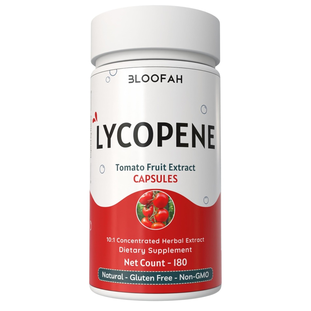 Lycopene Tomātu ekstrakts 500 mg kapsulas     ) Dabīgs Lycopene Rich Herbal Papildinājums ) Dabīgi-noturīgs Karotenoīds ) 100% Tīrs, bez GMO un glutēna Formula - 180 Skaits