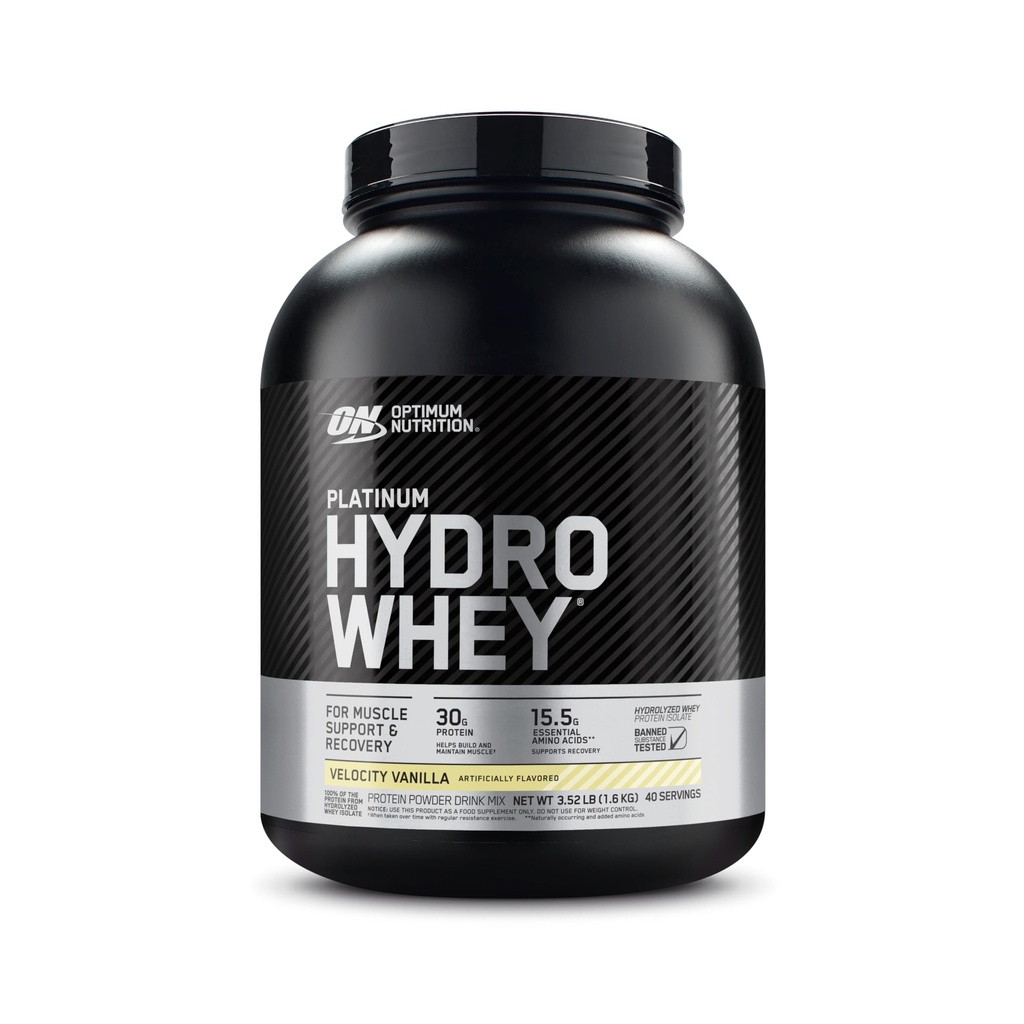 Optimum Nutrition Platinum Hydrowhey Protein Pulveris, 100% Hidrolizēts sūkalu izolāts Pulveris, Flavor: Velocity Vanilla, 3.5 Pounds (iepakojums May Vary)