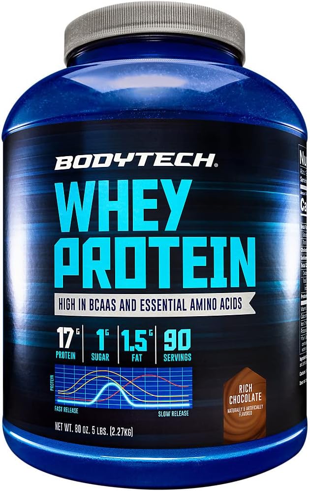 BodyTech sūkalu proteīns - ar 17 Grams proteīna uz vienu kalpojot Ideāli pēc-Workout muskuļu ēkai, Satur pienu un sojas - Bagātīgs Šokolāde (5 mārciņa)