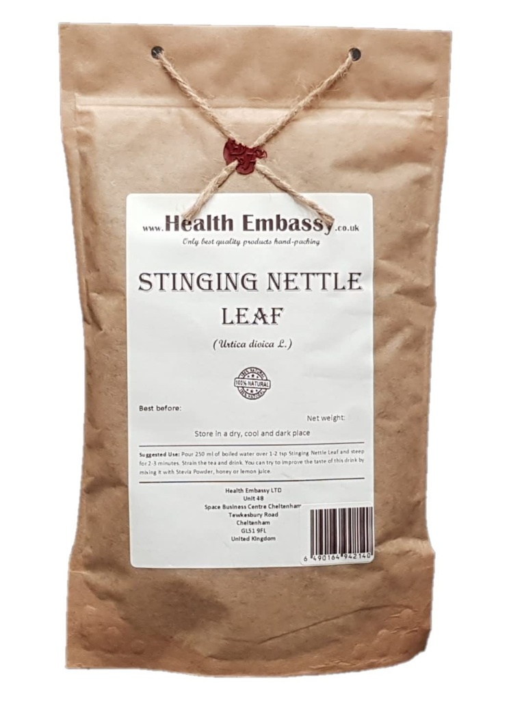 Veselības vēstniecībā Stinging Nettle Leaf; Urtica Dioica L; augu tēja (100g)