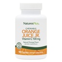 DabasPlus Orange Suice Junior Chewable vitamīns C - 100 mg, 90 Veģetārās tabletes - Imūnsupporta Papildinājums, Antioksidants - Maigs uz kuņģa - bez lipekļa - 90 Kalpo