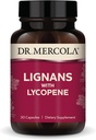 Dr. Mercola Lignans ar Lycopene papildinājumu, 30 veltes (30 kapsulas), neĢMO, bez sojas, bez lipekļa