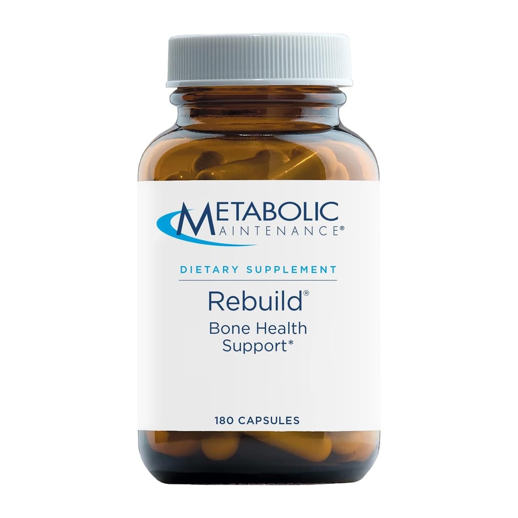 Metaboliskā uzturēšana Rebuild - Kaulu veselības atbalsta papildinājums ar kalciju, vitamīniem D + K2, Cinka, magnija citrāts + mikro Minerālvielas, bez pildījumiem (180 kapsulas)